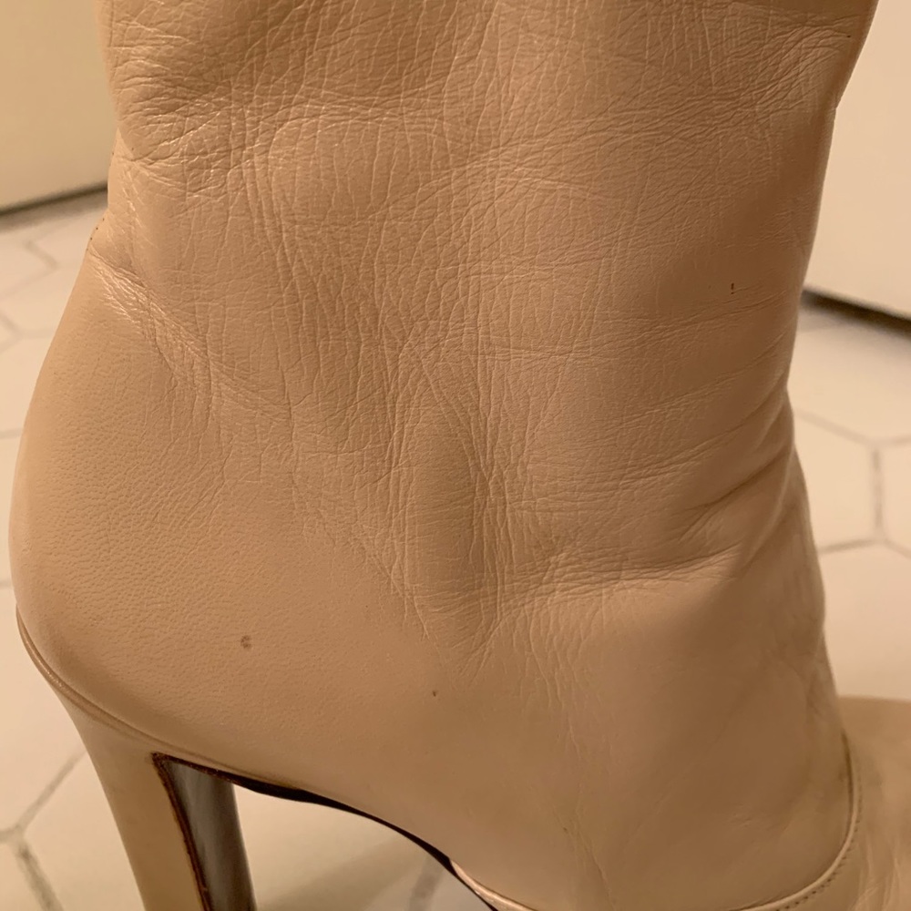 Miu Miu Creme Round Toe Booties - image 4